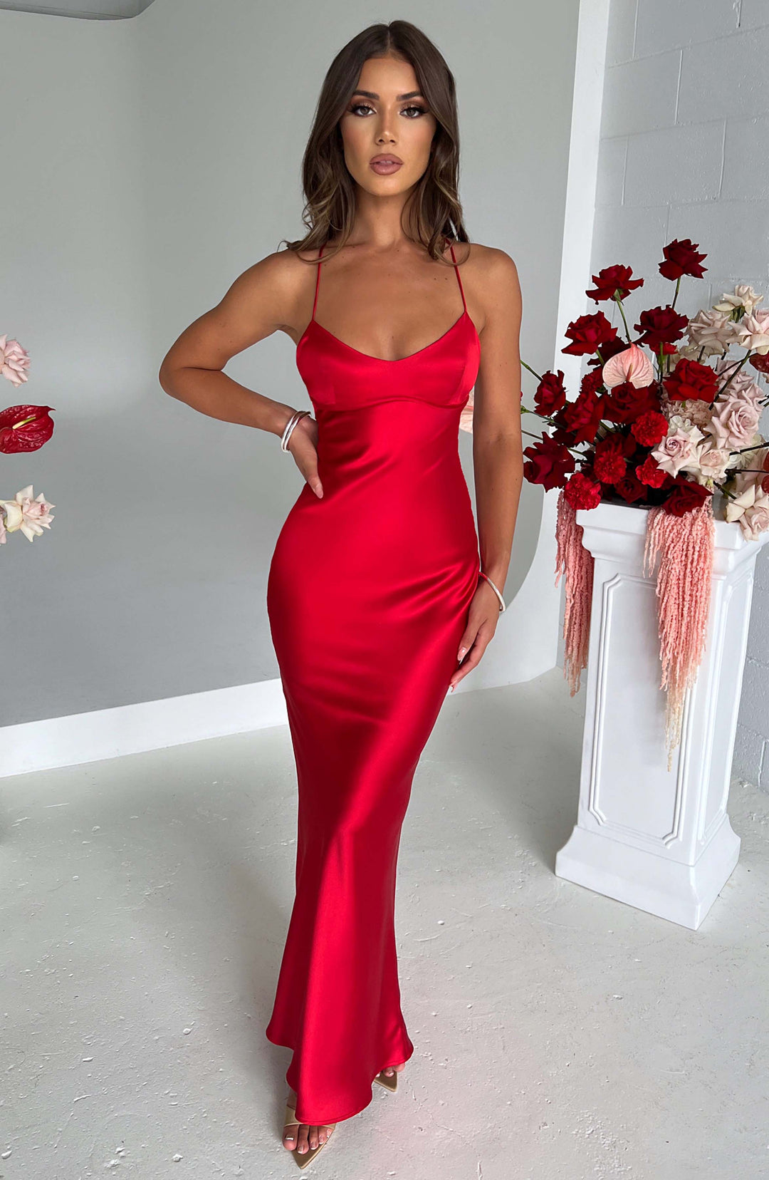 Nolamira Maxi Dress in Red by Clandour, product photo 3