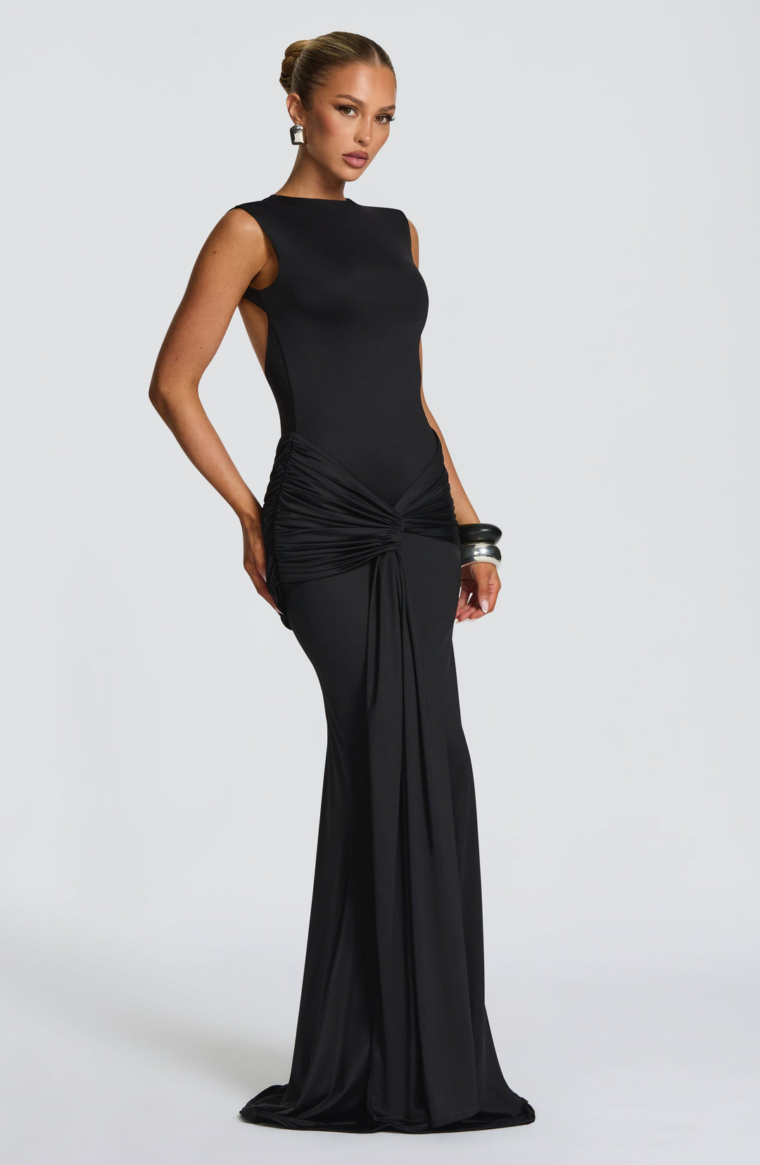 Nolaora Maxi Dress in Black by Clandour, product photo 3