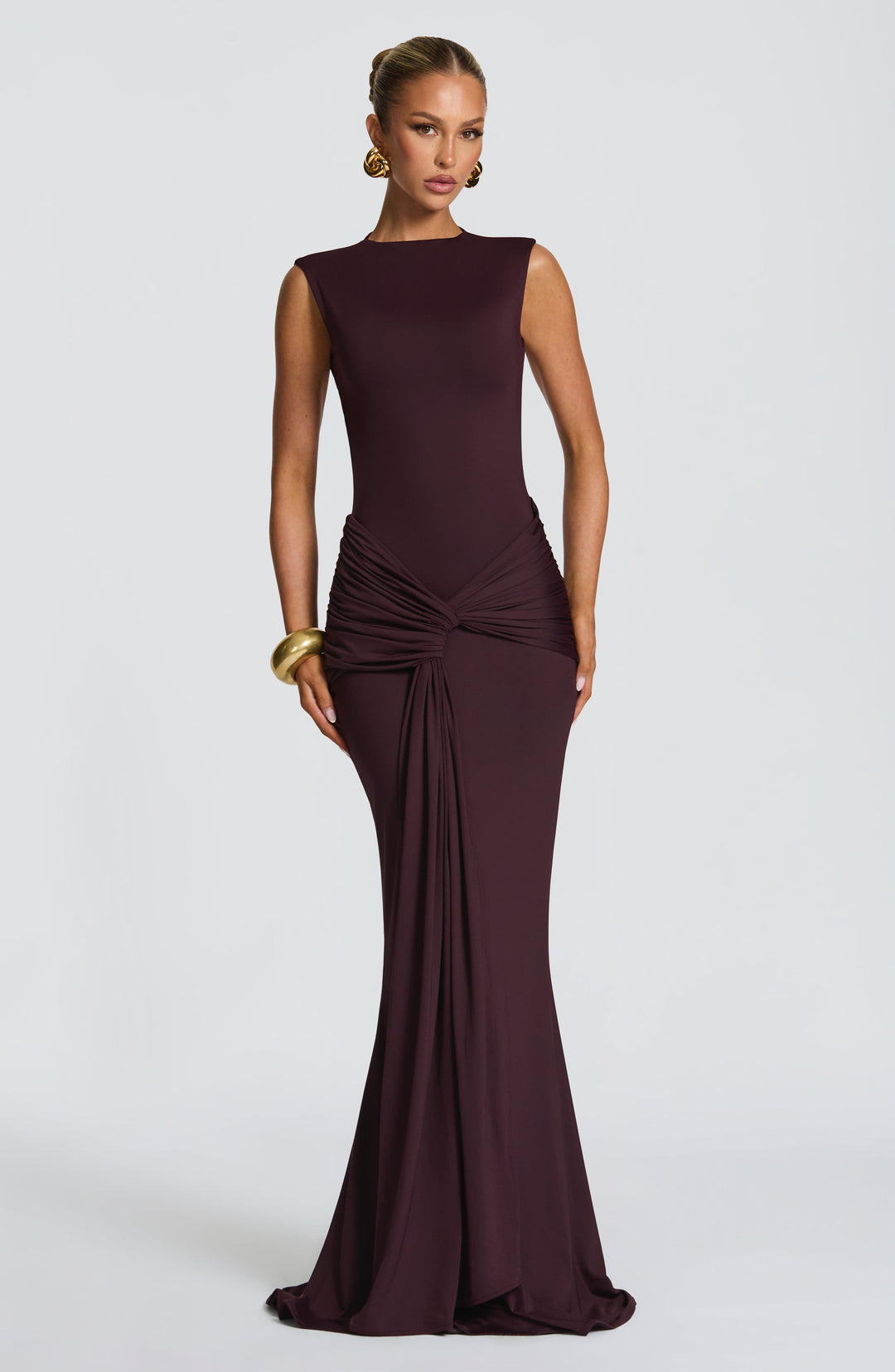 Nolaora Maxi Dress in Plum by Clandour, product photo 1
