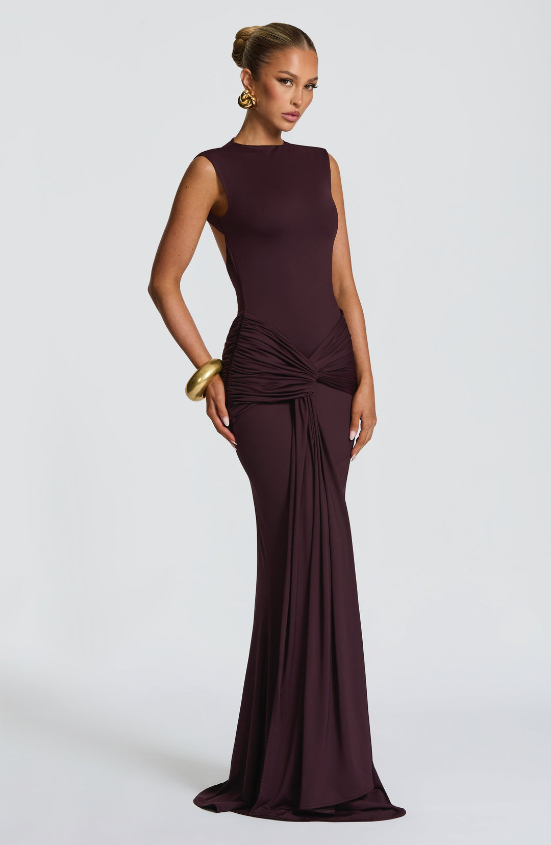 Nolaora Maxi Dress in Plum by Clandour, product photo 3