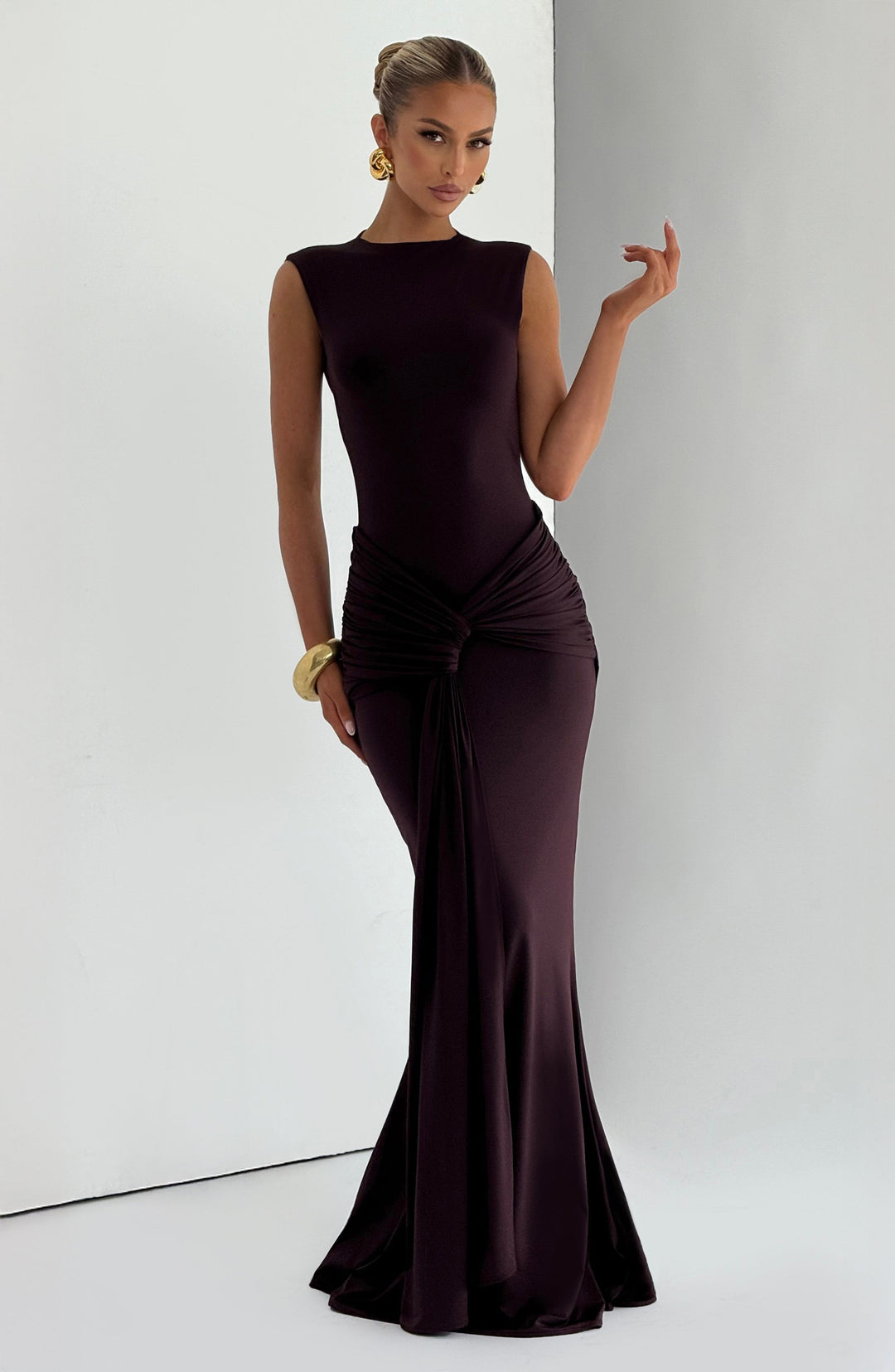 Nolaora Maxi Dress in Plum by Clandour, product photo 5