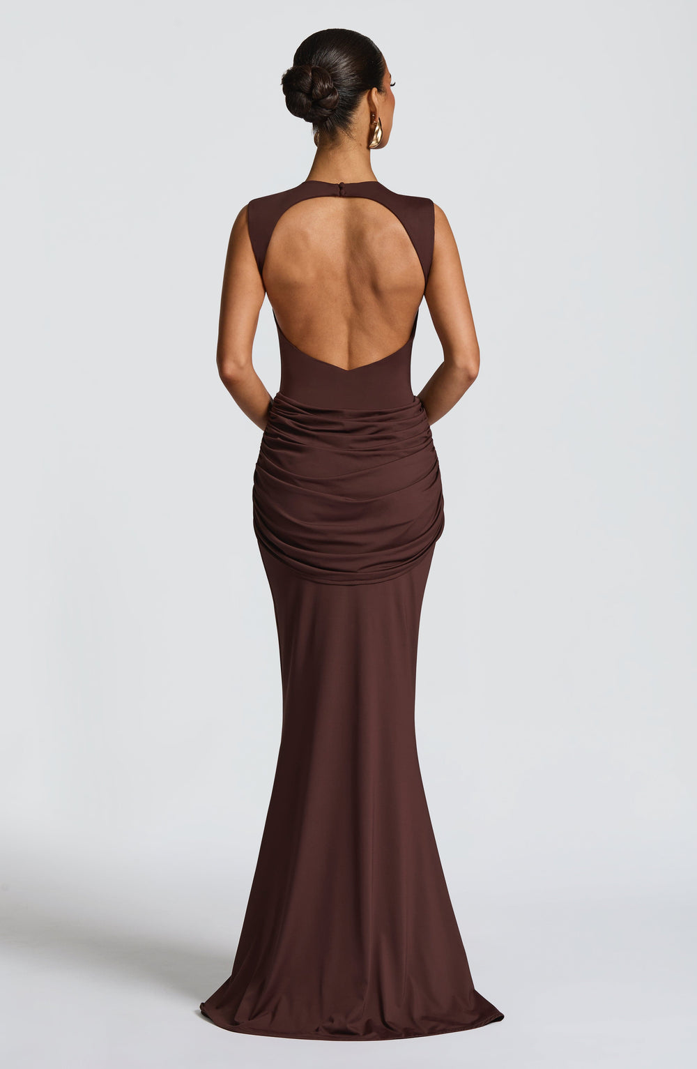 Nolaora Maxi Dress in Plum Brown by Clandour, product photo 3