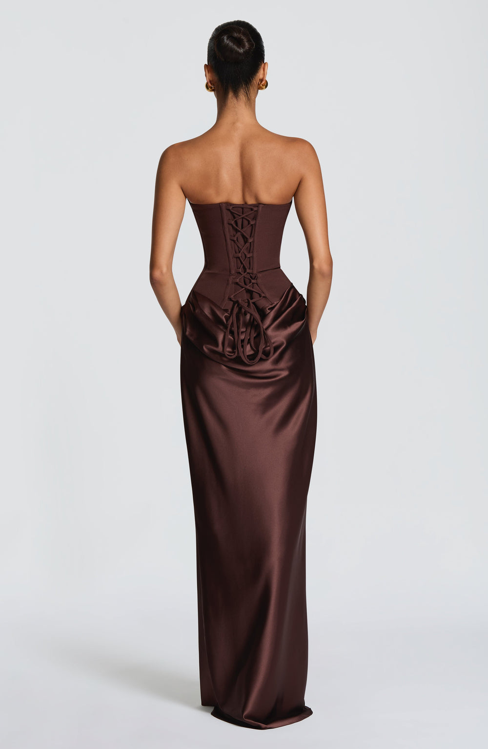 Nolaoria Maxi Dress in Plum Brown by Clandour, product photo 2