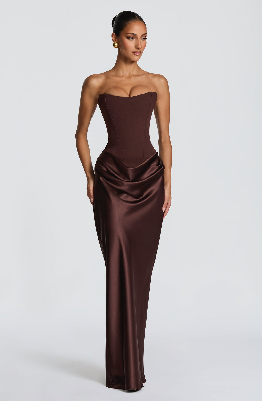 Nolaoria Maxi Dress in Plum Brown by Clandour, product photo 5