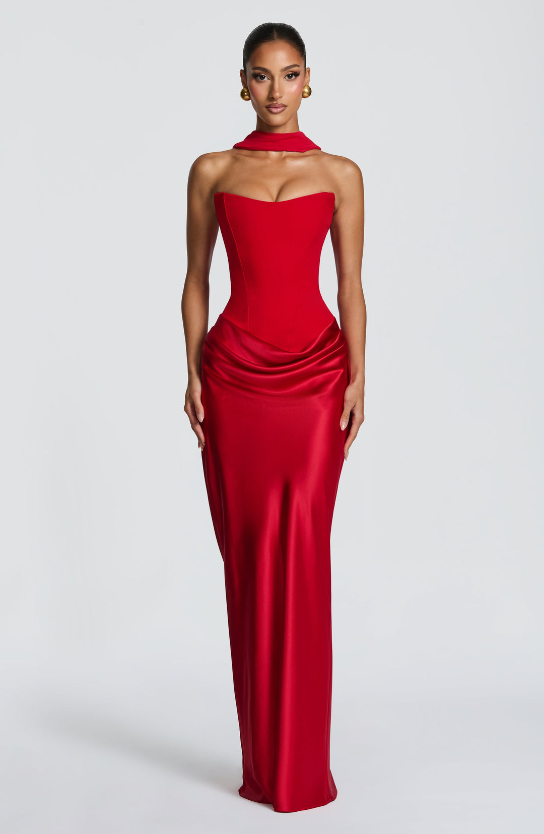 Nolaoria Maxi Dress in Red by Clandour, product photo 1