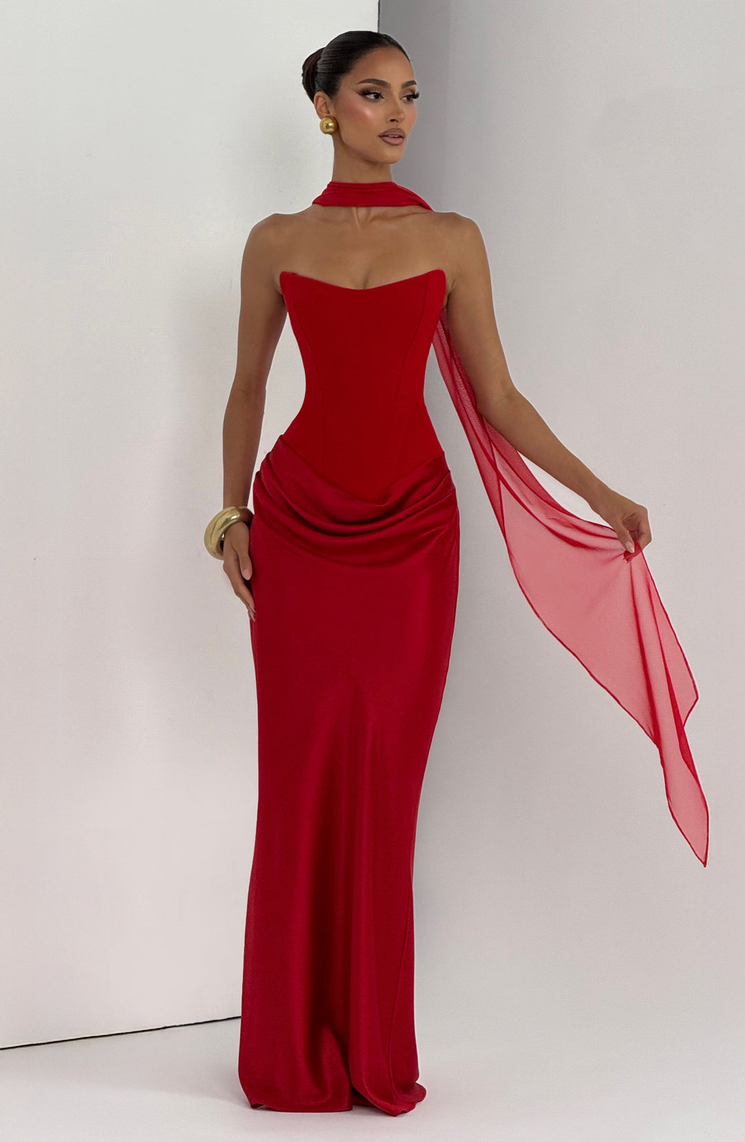Nolaoria Maxi Dress in Red by Clandour, product photo 9