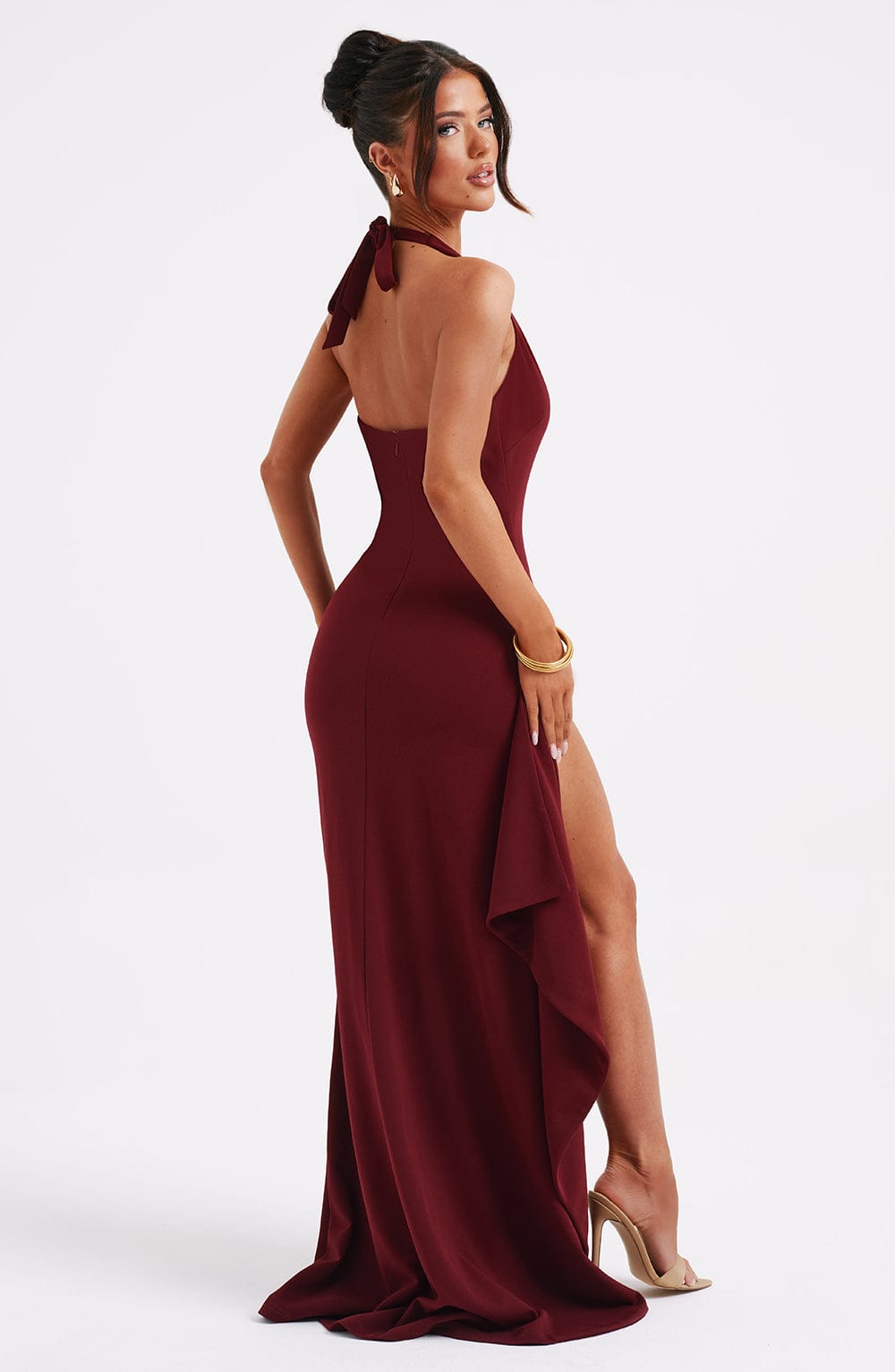 Nolari Maxi Dress in Burgundy by Clandour, product photo 2