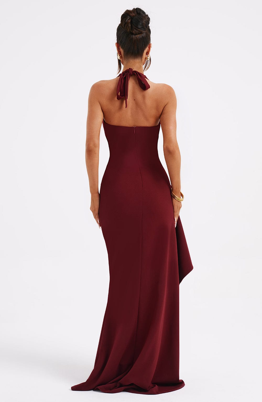 Nolari Maxi Dress in Burgundy by Clandour, product photo 4