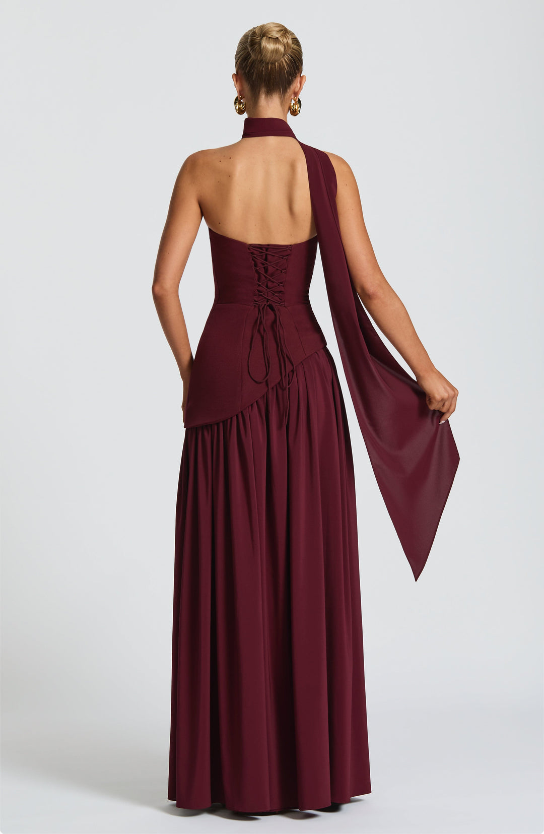 Nolavieve Maxi Dress in Cherry Lacquer by Clandour, product photo 3
