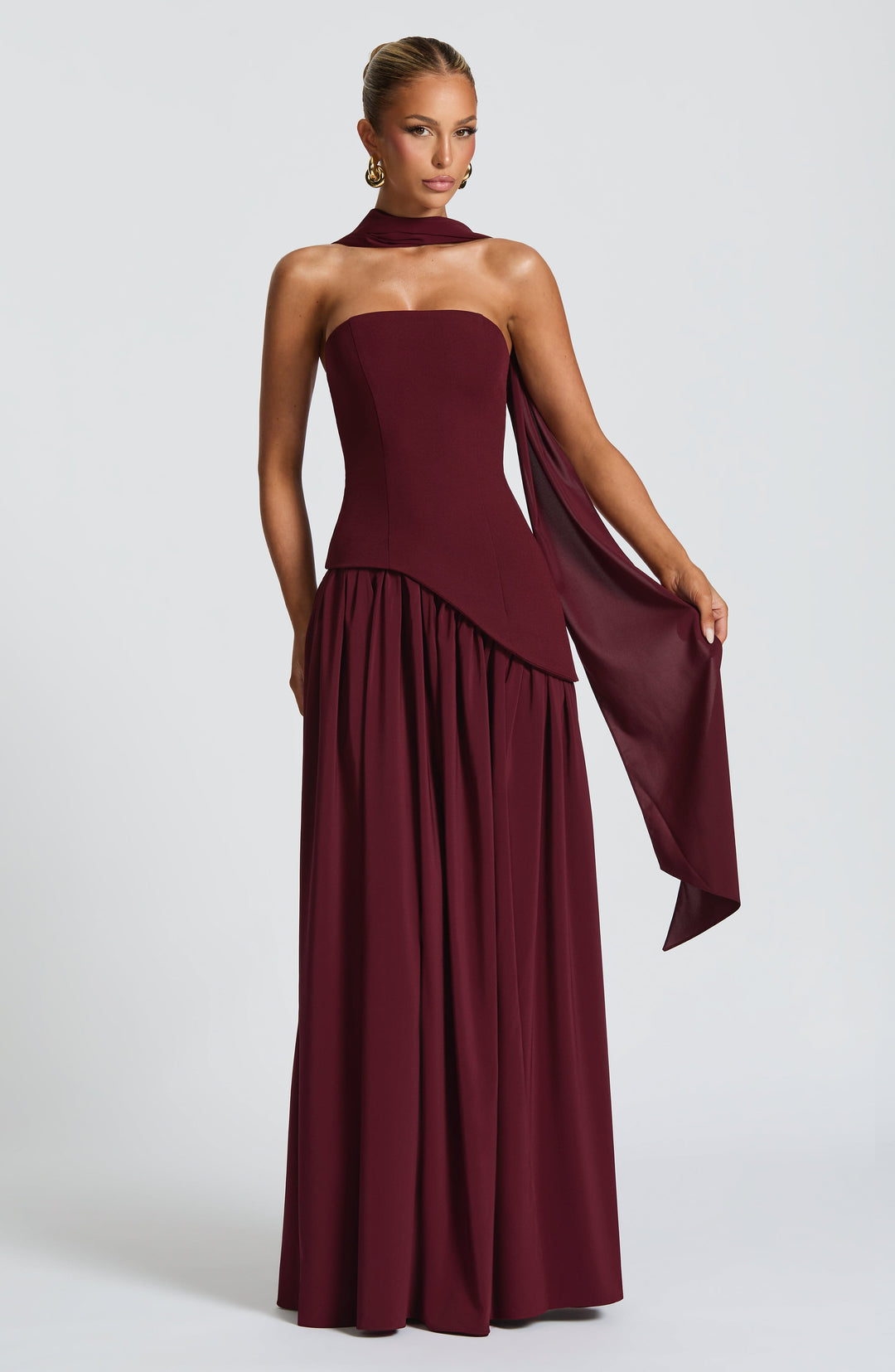 Nolavieve Maxi Dress in Cherry Lacquer by Clandour, product photo 4