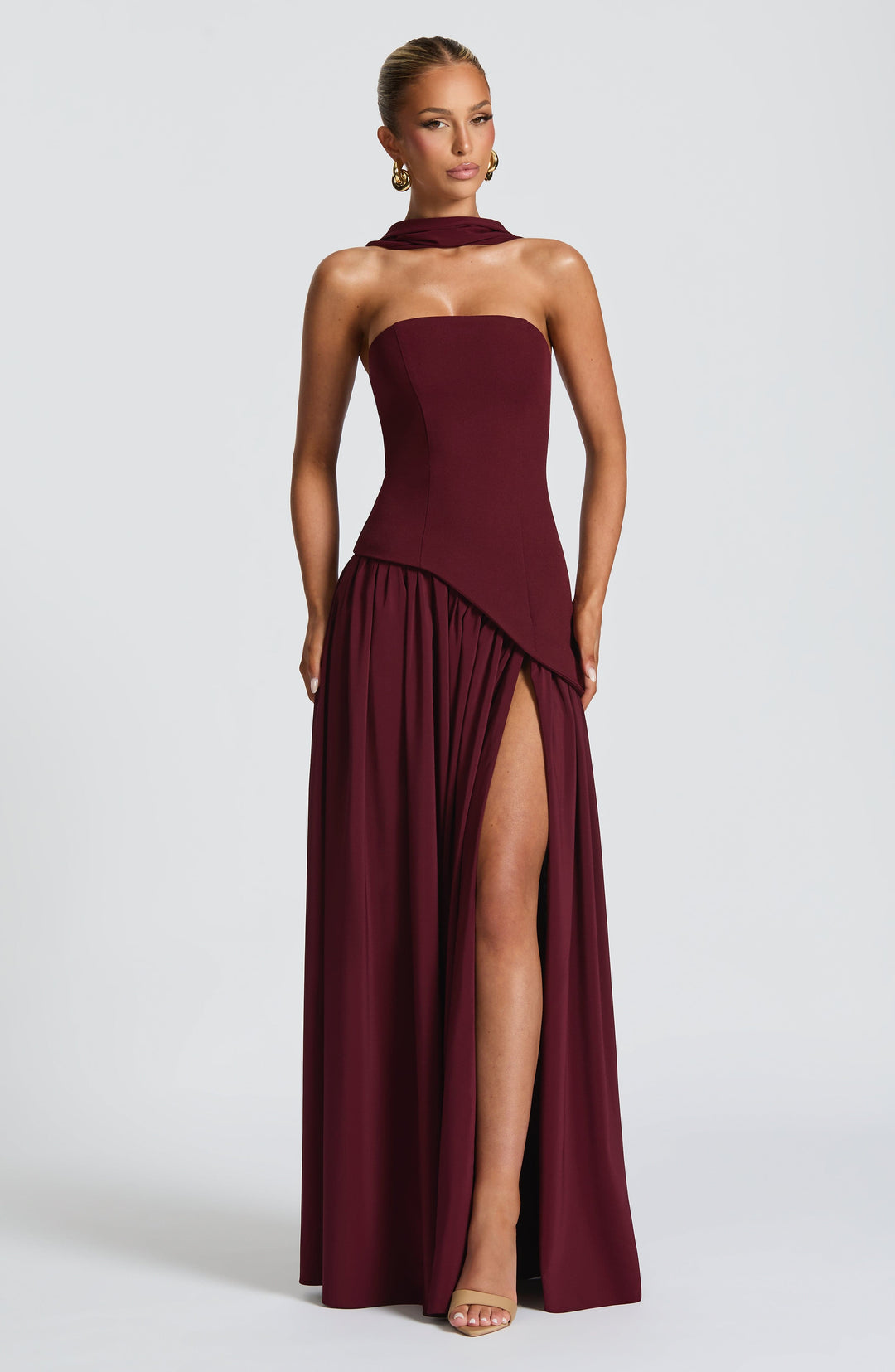 Nolavieve Maxi Dress in Cherry Lacquer by Clandour, product photo 5