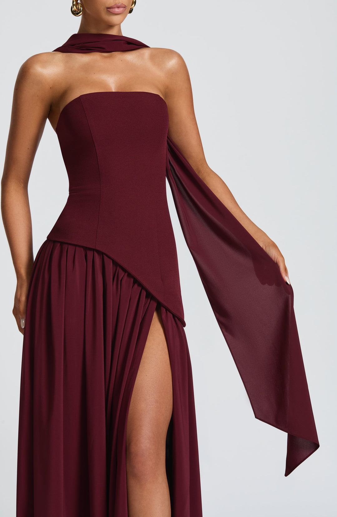 Nolavieve Maxi Dress in Cherry Lacquer by Clandour, product photo 6
