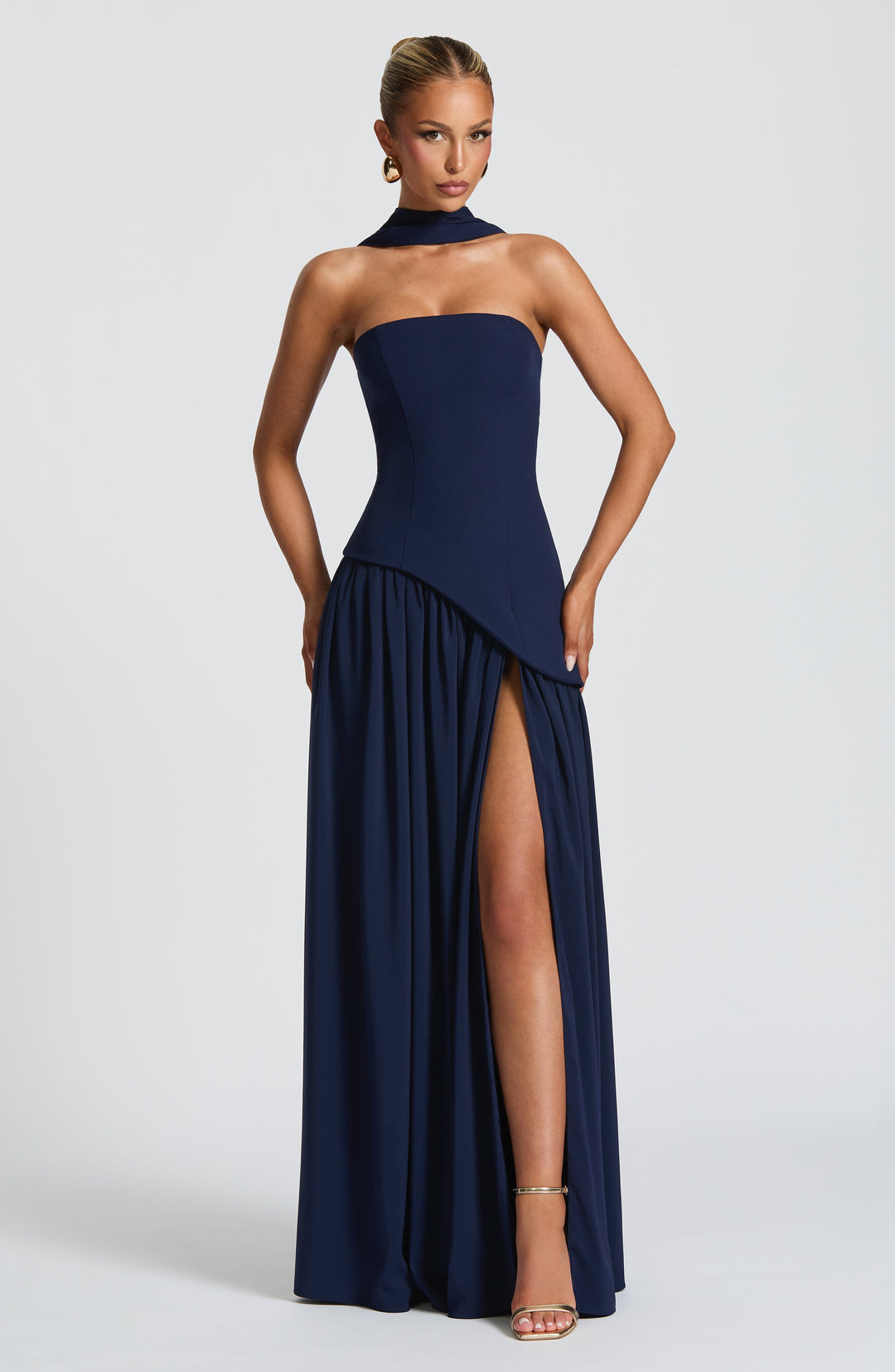 Nolavieve Maxi Dress in Navy by Clandour, product photo 1