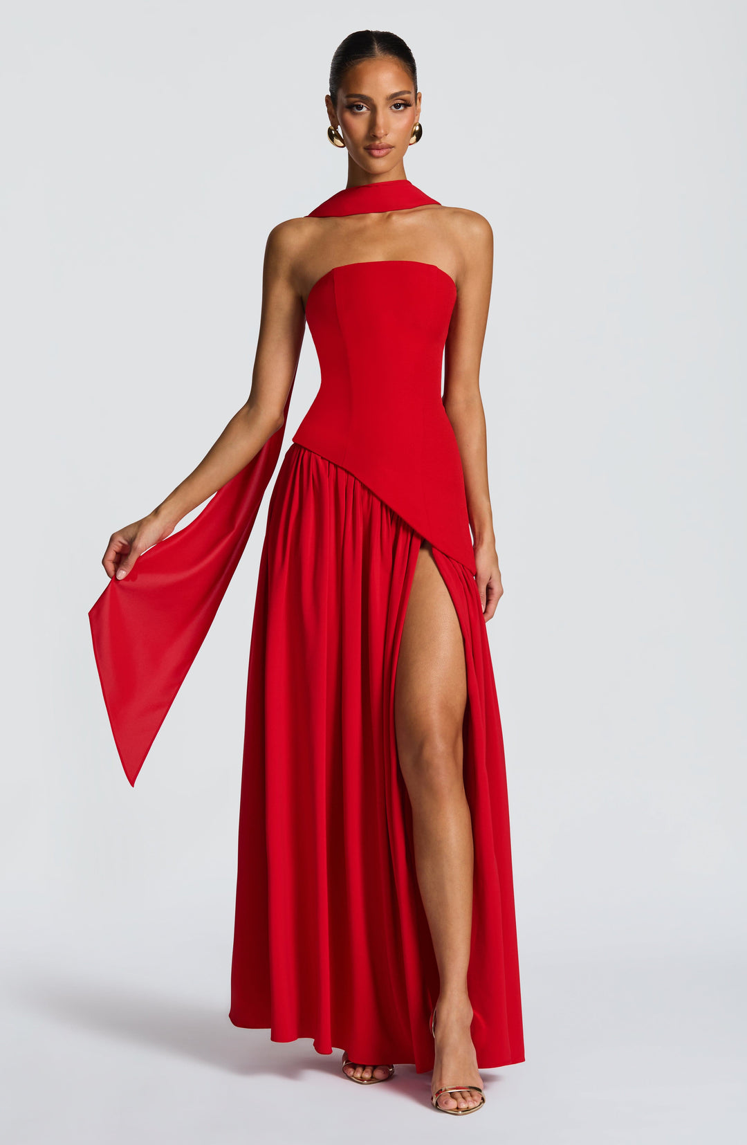 Nolavieve Maxi Dress in Red by Clandour, product photo 1