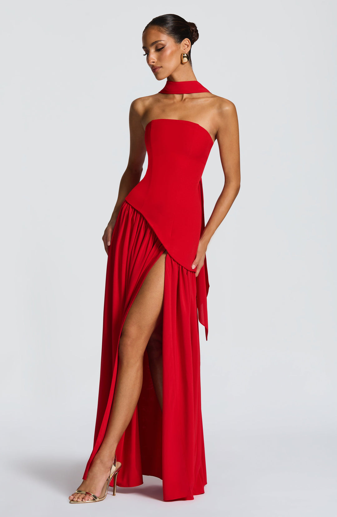 Nolavieve Maxi Dress in Red by Clandour, product photo 4