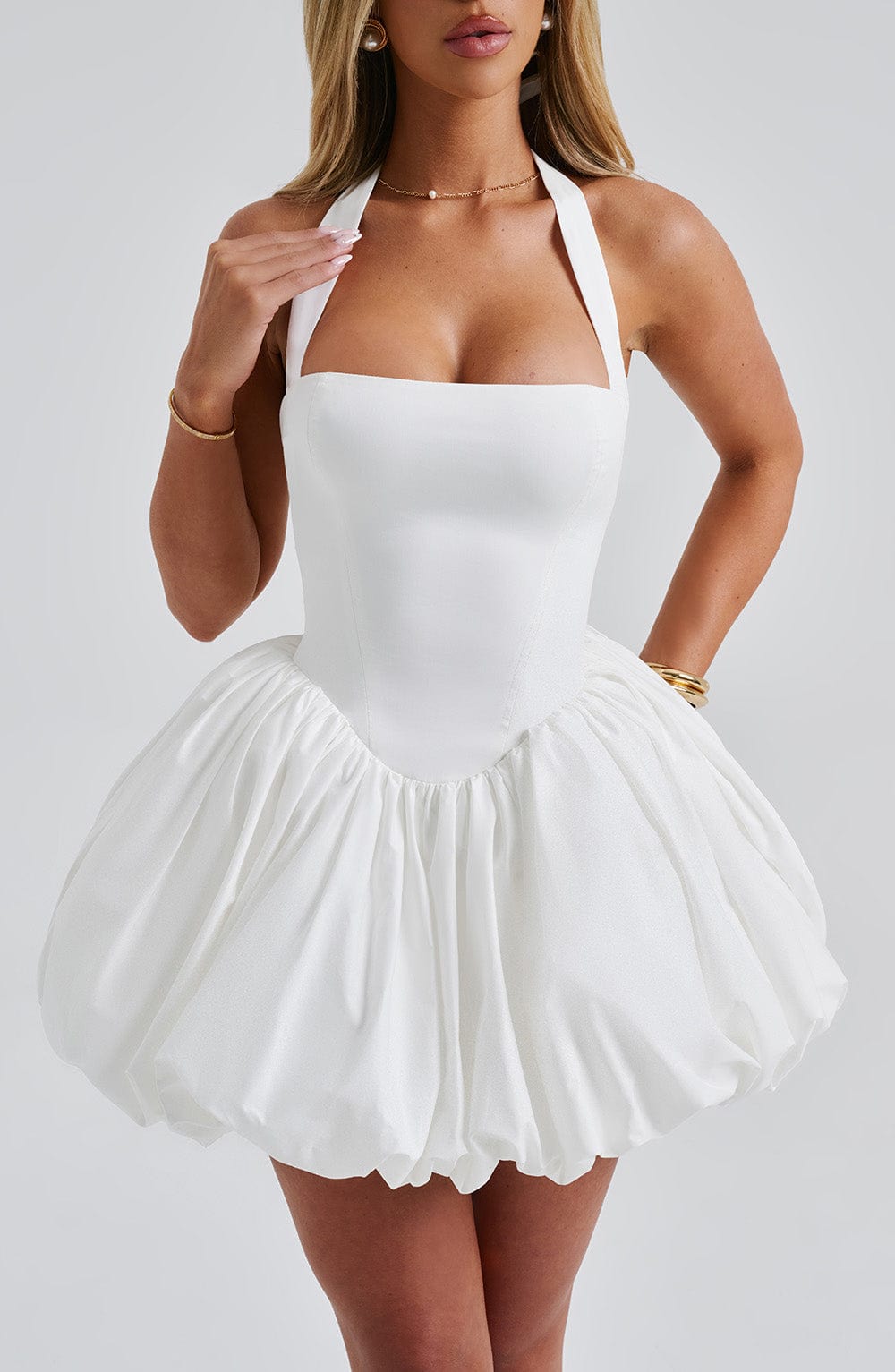Oriaelle Mini Dress in Ivory by Clandour, product photo 5
