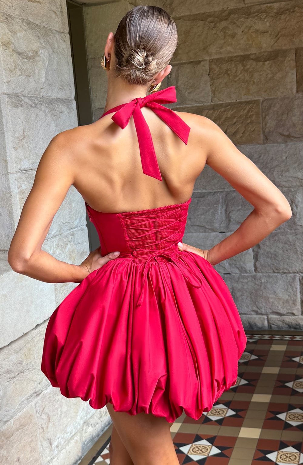 Oriaelle Mini Dress in Red by Clandour, product photo 2