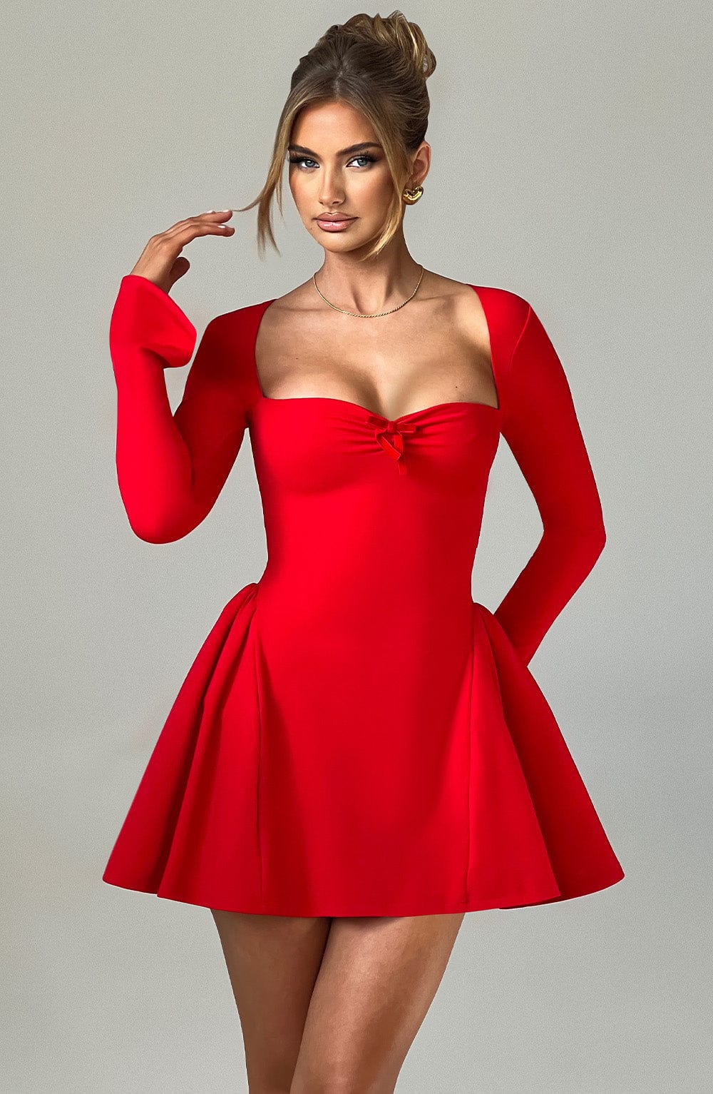 Oriaena Mini Dress in Red by Clandour, product photo 14