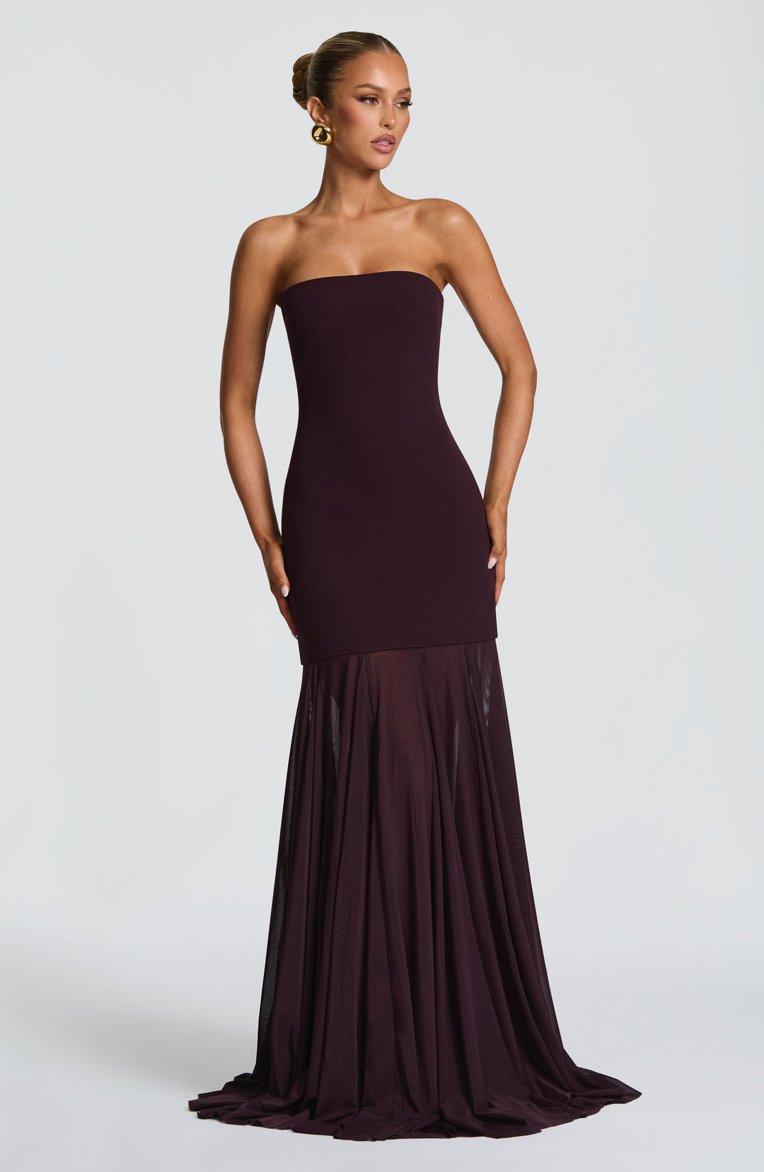 Oriaessa Gown in Plum by Clandour, product photo 2