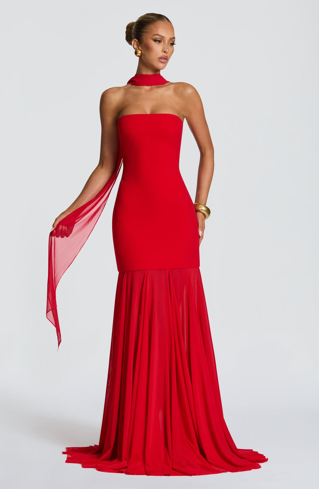 Oriaessa Gown in Red by Clandour, product photo 1