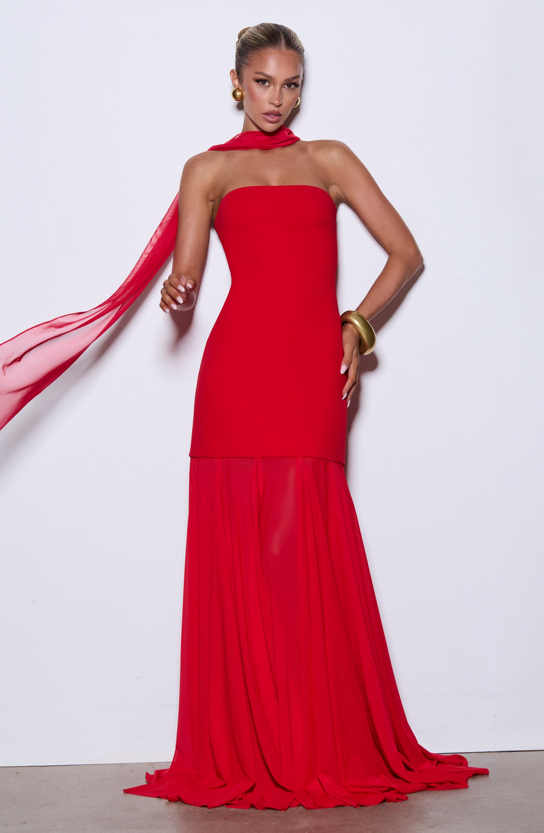Oriaessa Gown in Red by Clandour, product photo 9