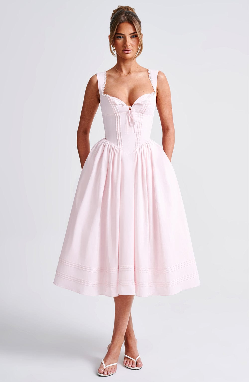 Oriaette Midi Dress in Blush by Clandour, product photo 6