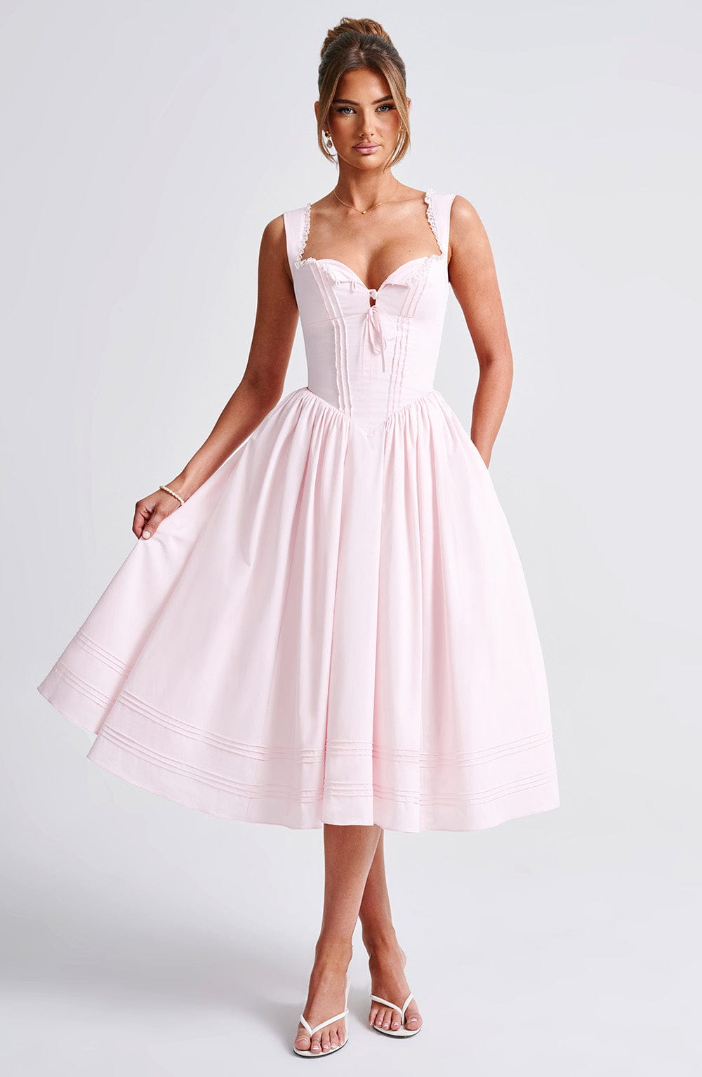 Oriaette Midi Dress in Blush by Clandour, product photo 9
