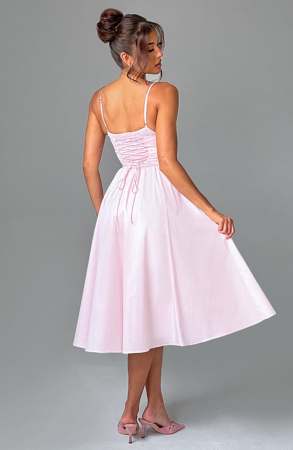 Oriaia Midi Dress in Blush by Clandour, product photo 2