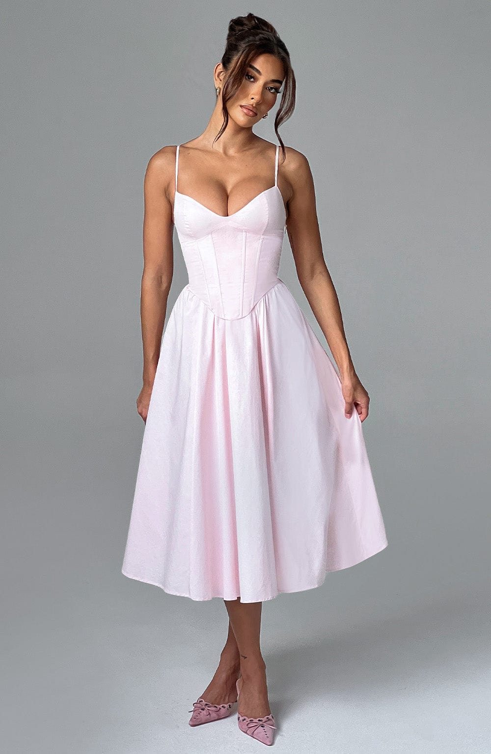 Oriaia Midi Dress in Blush by Clandour, product photo 4