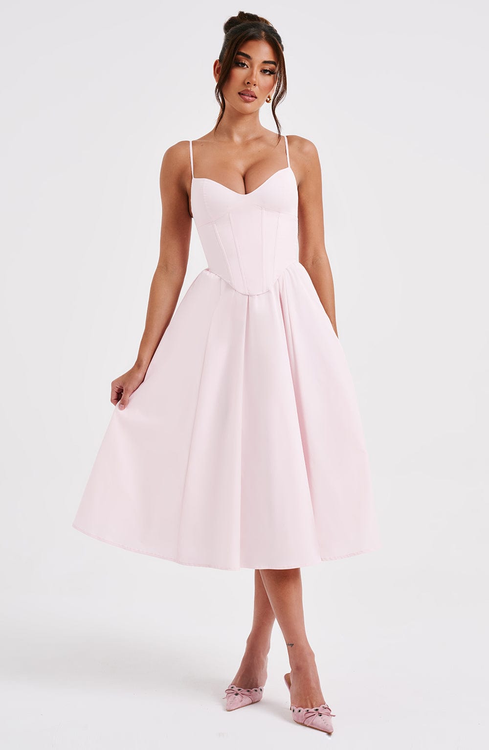 Oriaia Midi Dress in Blush by Clandour, product photo 7