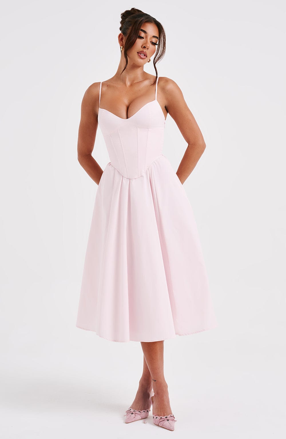 Oriaia Midi Dress in Blush by Clandour, product photo 8