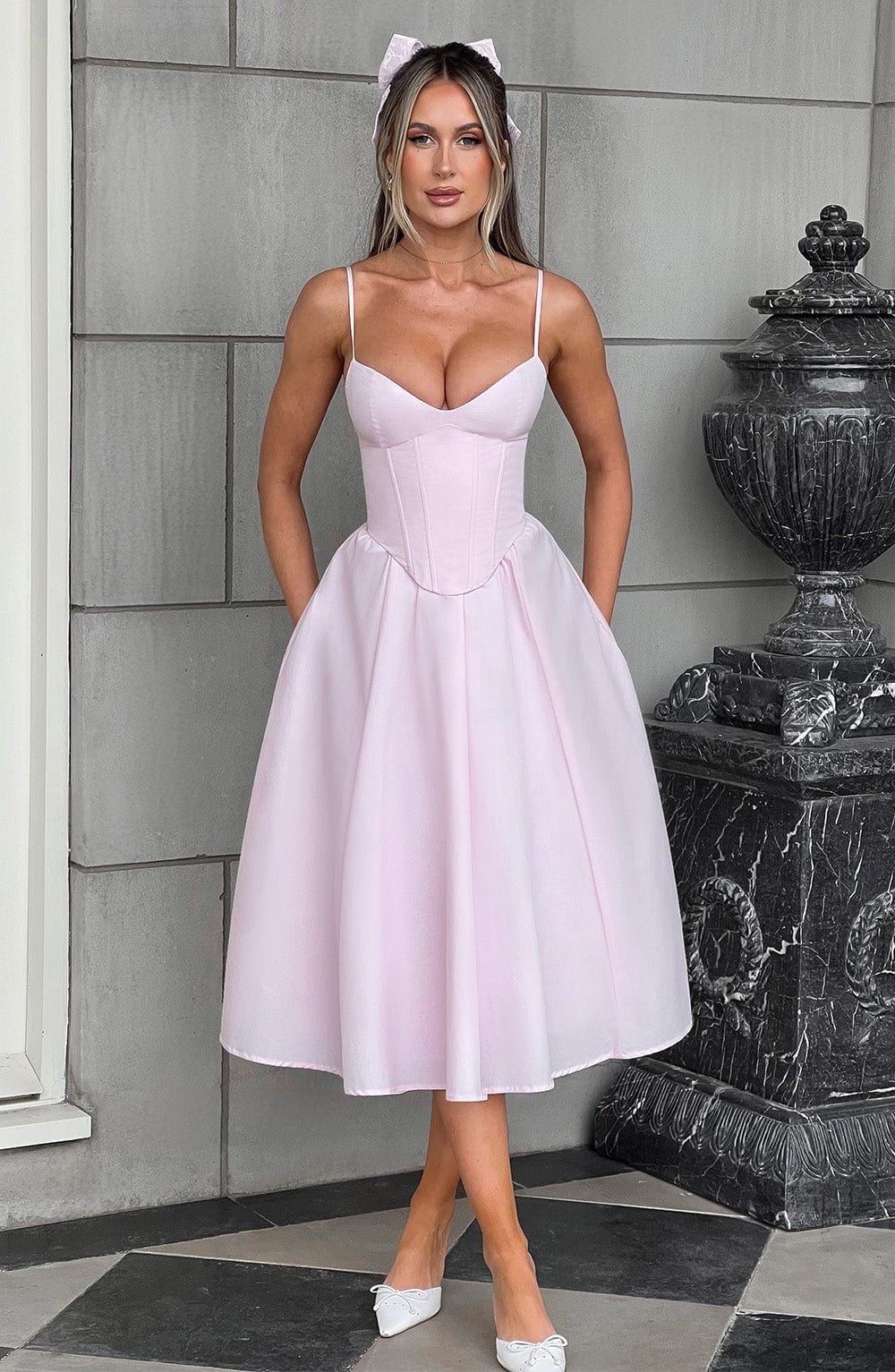 Oriaia Midi Dress in Blush by Clandour, product photo 10