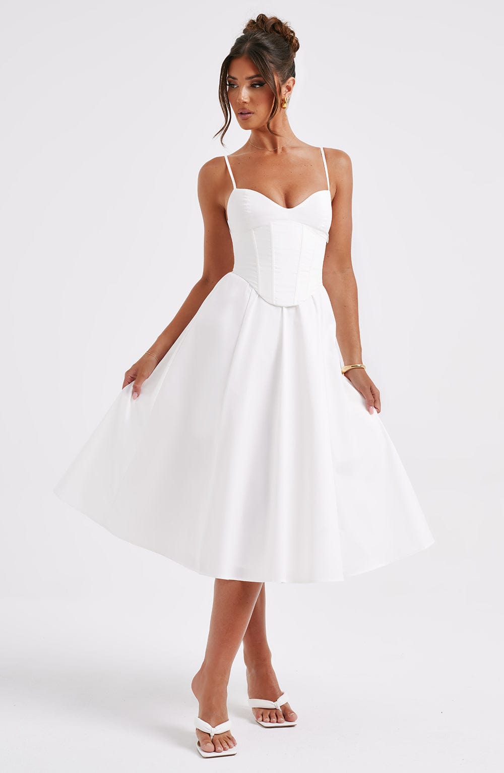 Oriaia Midi Dress in Ivory by Clandour, product photo 1