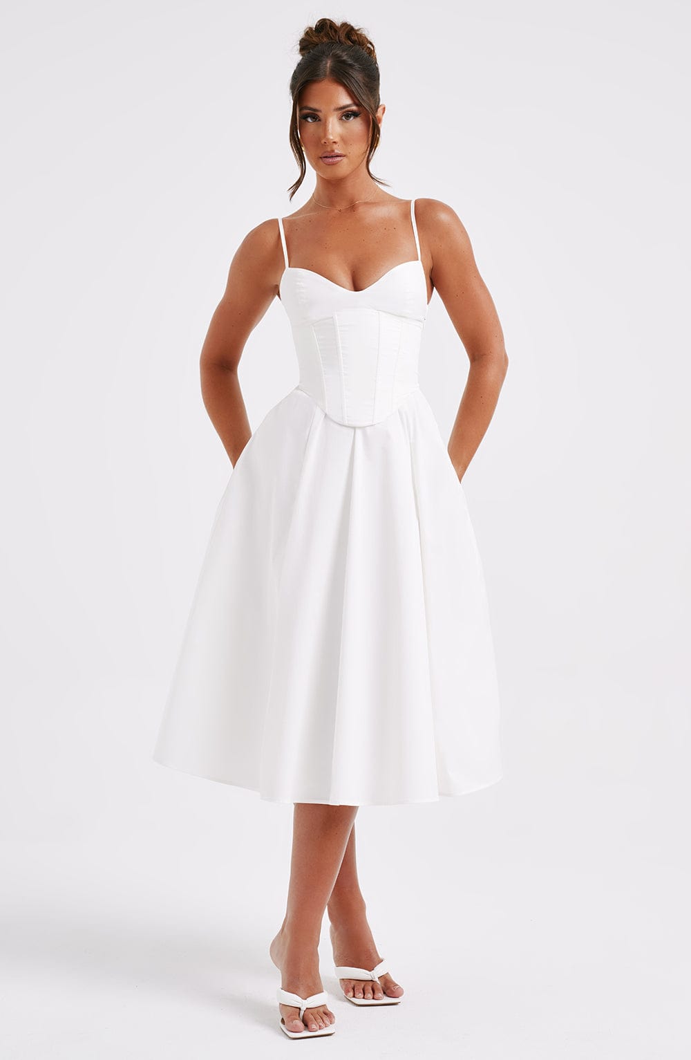 Oriaia Midi Dress in Ivory by Clandour, product photo 2