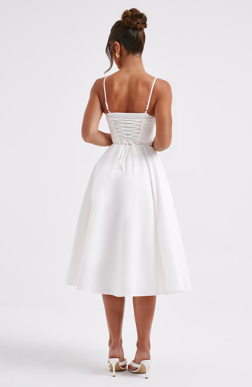 Oriaia Midi Dress in Ivory by Clandour, product photo 3