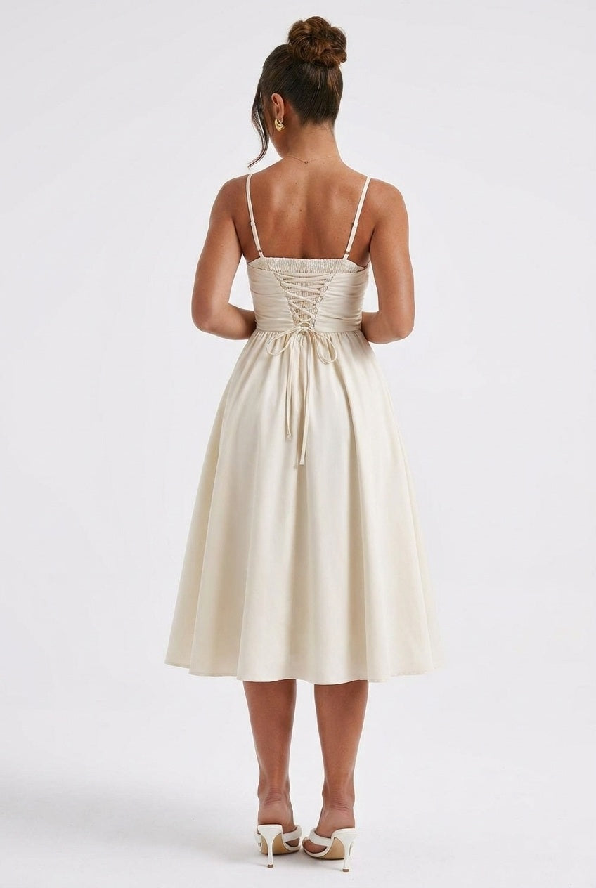 Clandour | Oriaia Midi Dress - Ivory - product photo 3