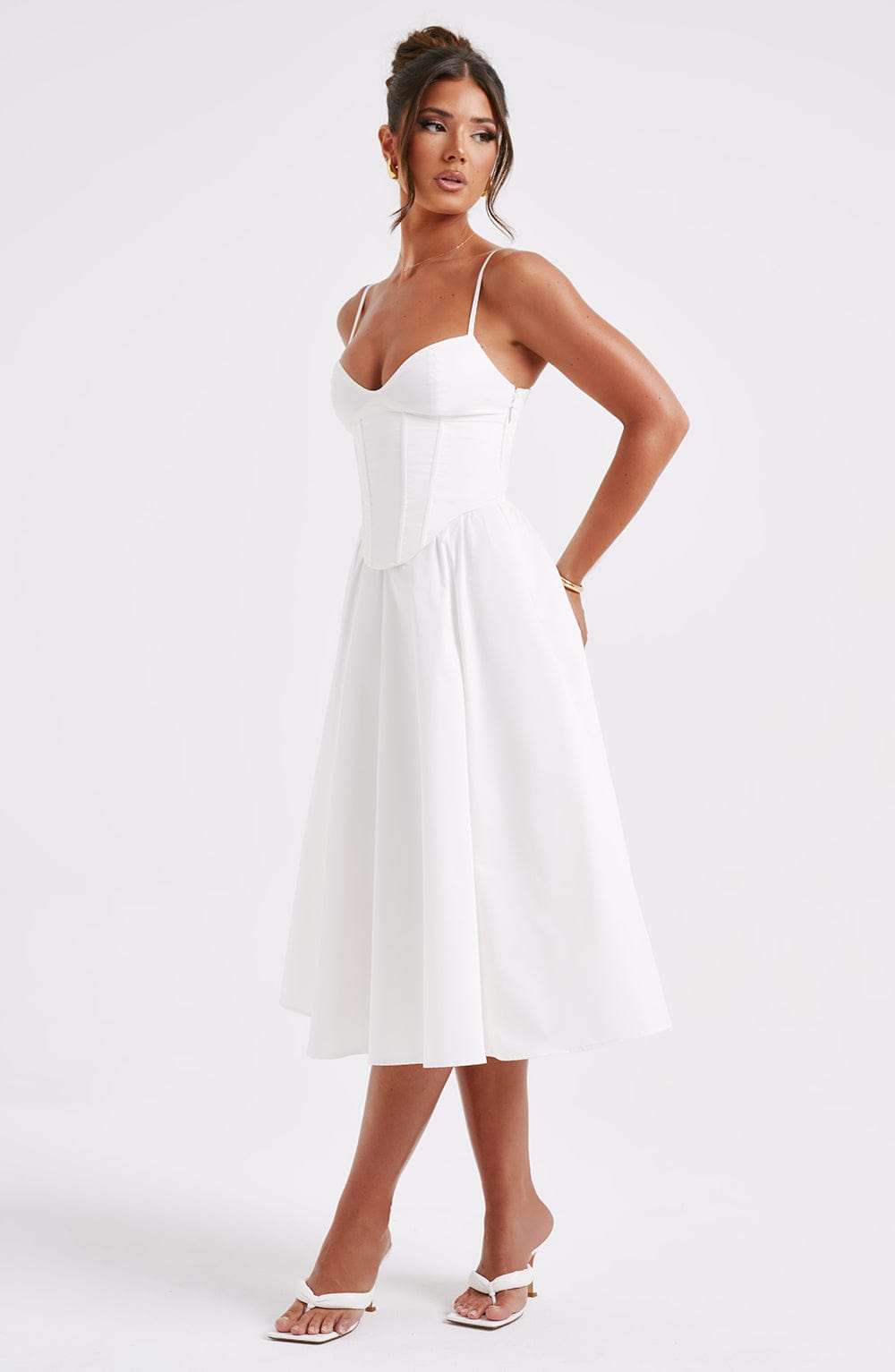 Oriaia Midi Dress in Ivory by Clandour, product photo 5