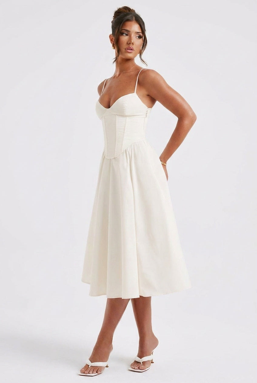 Clandour | Oriaia Midi Dress - Ivory - product photo 5