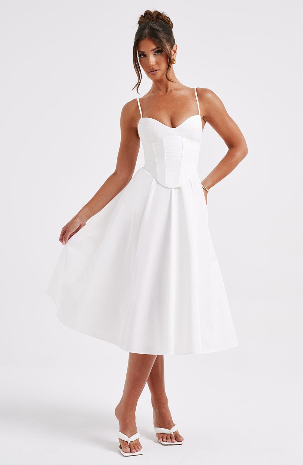 Oriaia Midi Dress in Ivory by Clandour, product photo 6