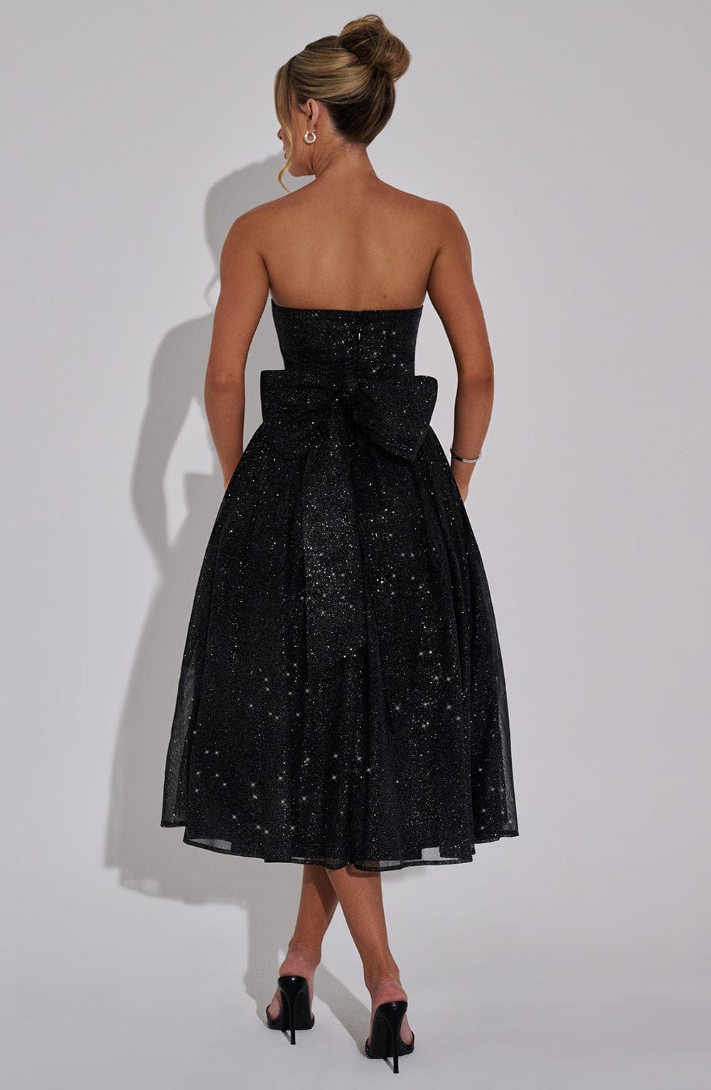 Oriaina Midi Dress in Black Sparkle by Clandour, product photo 9