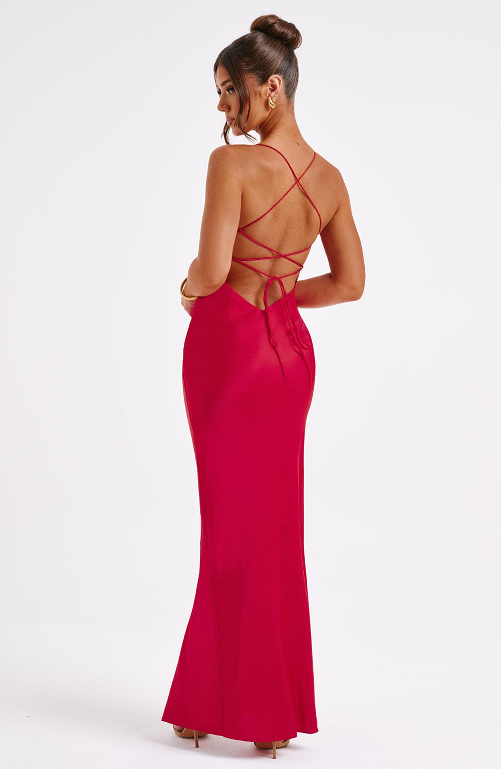 Oriairis Maxi Dress in Red by Clandour, product photo 2
