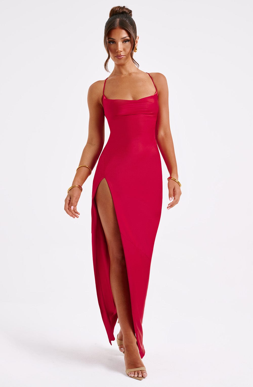 Oriairis Maxi Dress in Red by Clandour, product photo 4