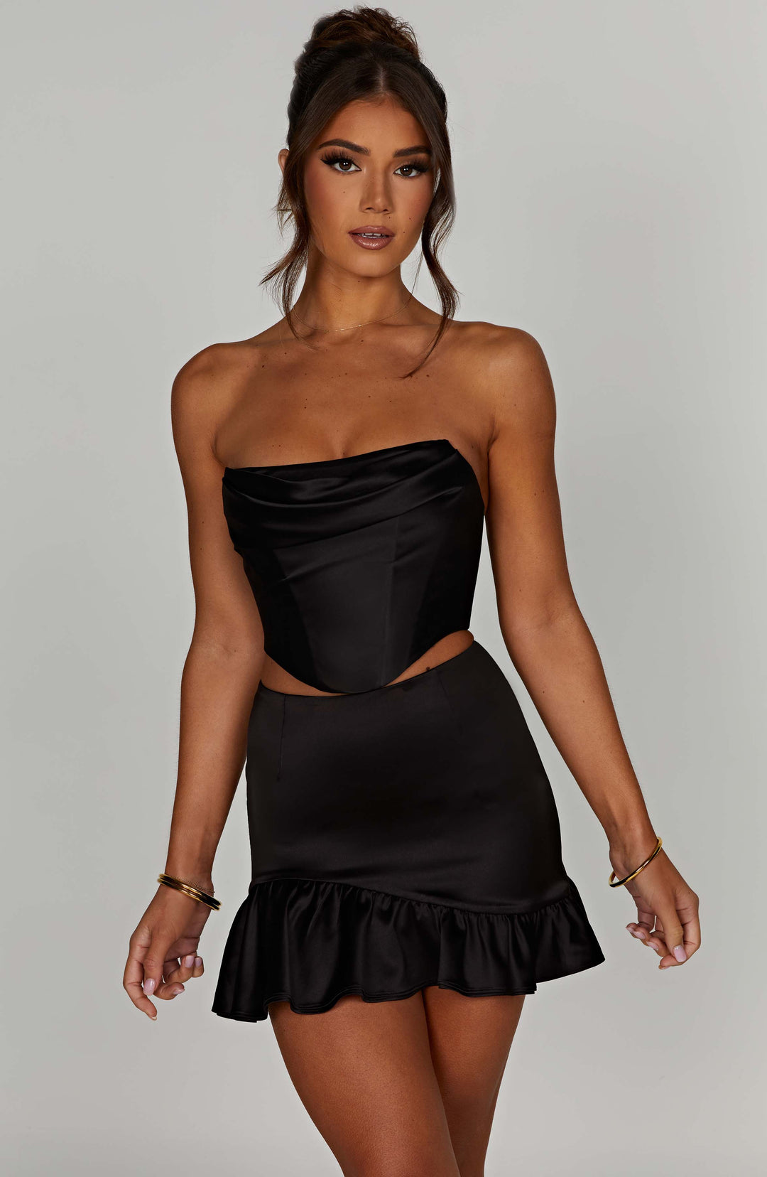 Oriaise Mini Skirt in Black by Clandour, product photo 9
