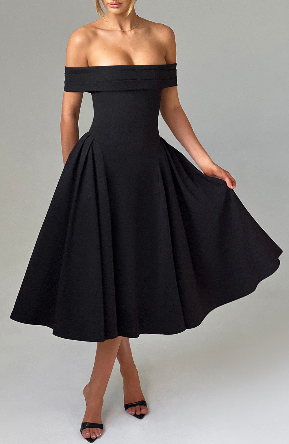 Orialise Midi Dress in Black by Clandour, product photo 1
