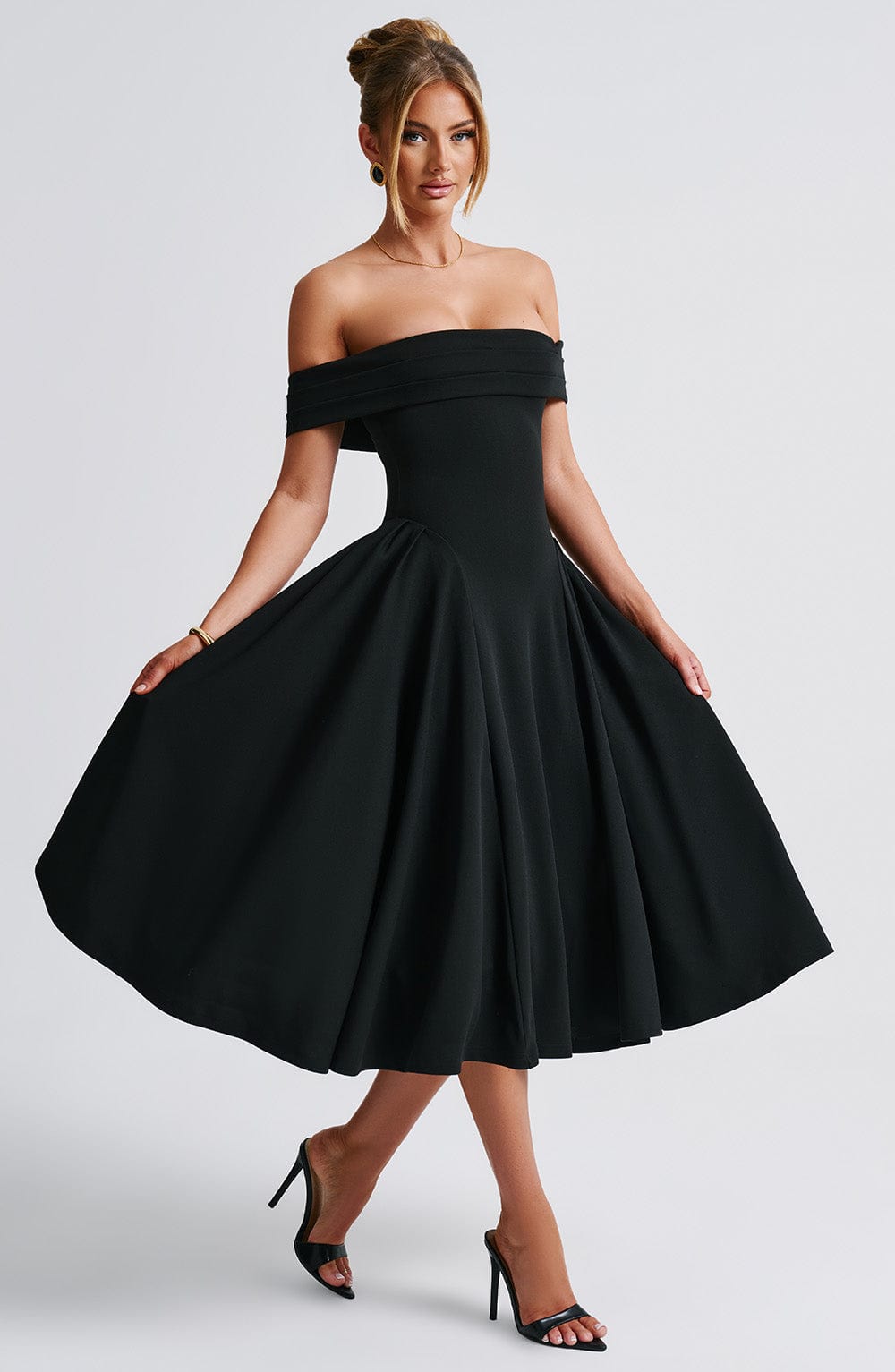Orialise Midi Dress in Black by Clandour, product photo 2