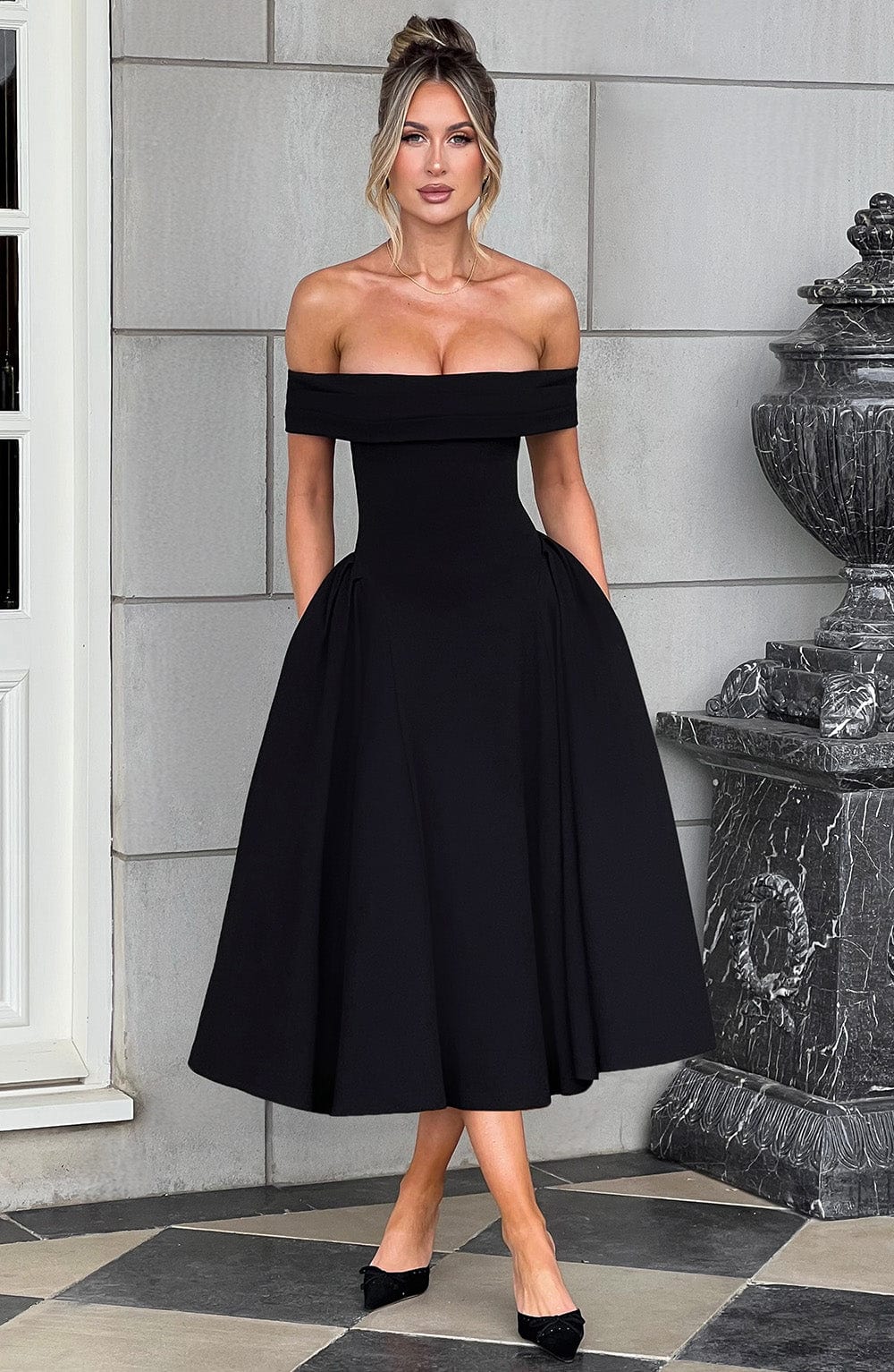 Orialise Midi Dress in Black by Clandour, product photo 3