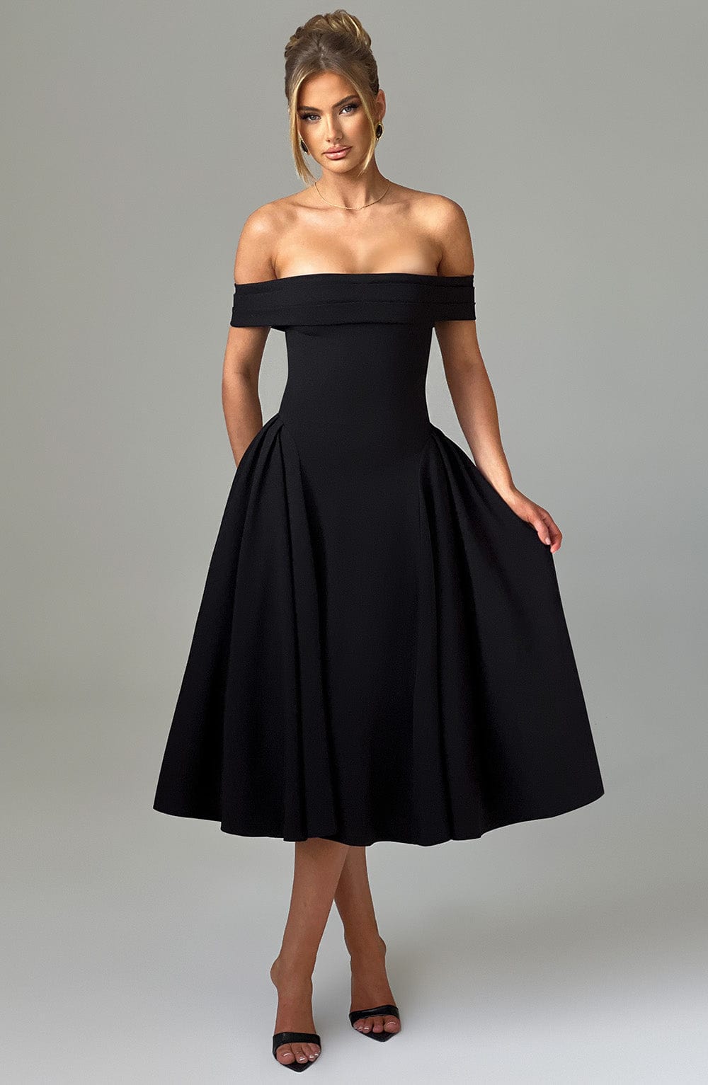 Orialise Midi Dress in Black by Clandour, product photo 7