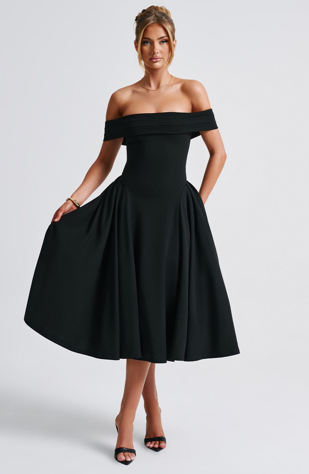 Orialise Midi Dress in Black by Clandour, product photo 10