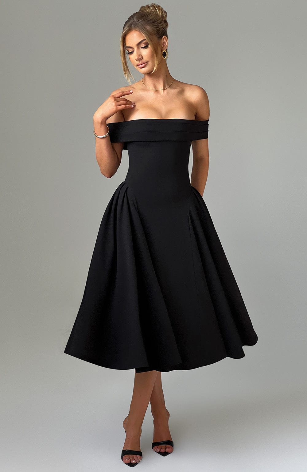 Orialise Midi Dress in Black by Clandour, product photo 11