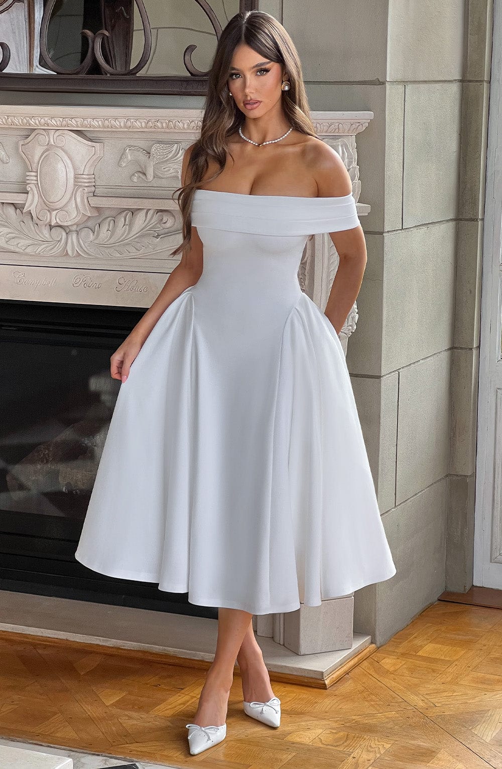 Orialise Midi Dress in Ivory by Clandour, product photo 2